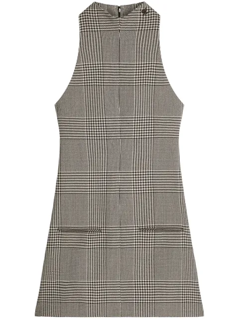 Courrèges vestido acampanado con estampado de cuadros príncipe de Gales
