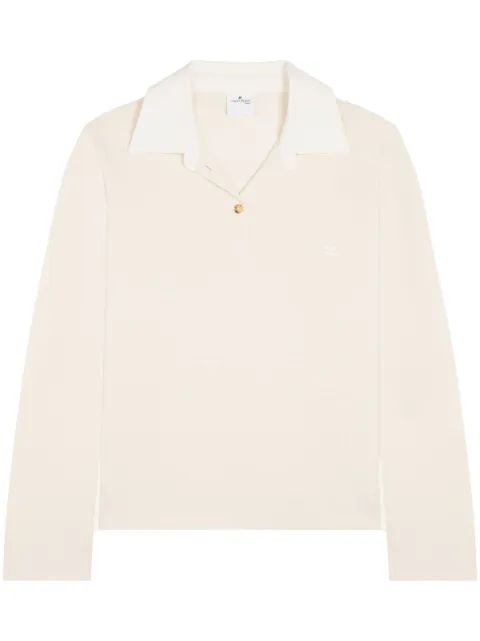 Courrèges contrasting cotton blend polo shirt