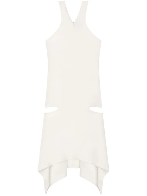 Courrèges Cut-out Jersey Mini Dress in White