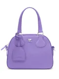 Courrèges logo leather mini bowling bag - Purple
