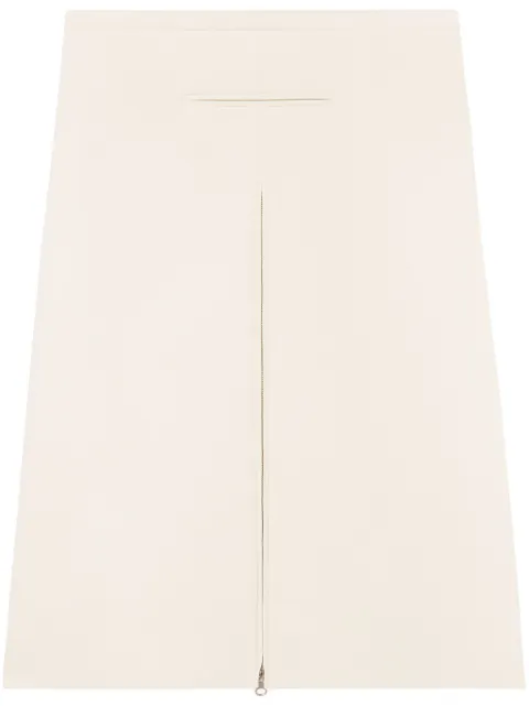 Courrèges layered front-zip midi skirt