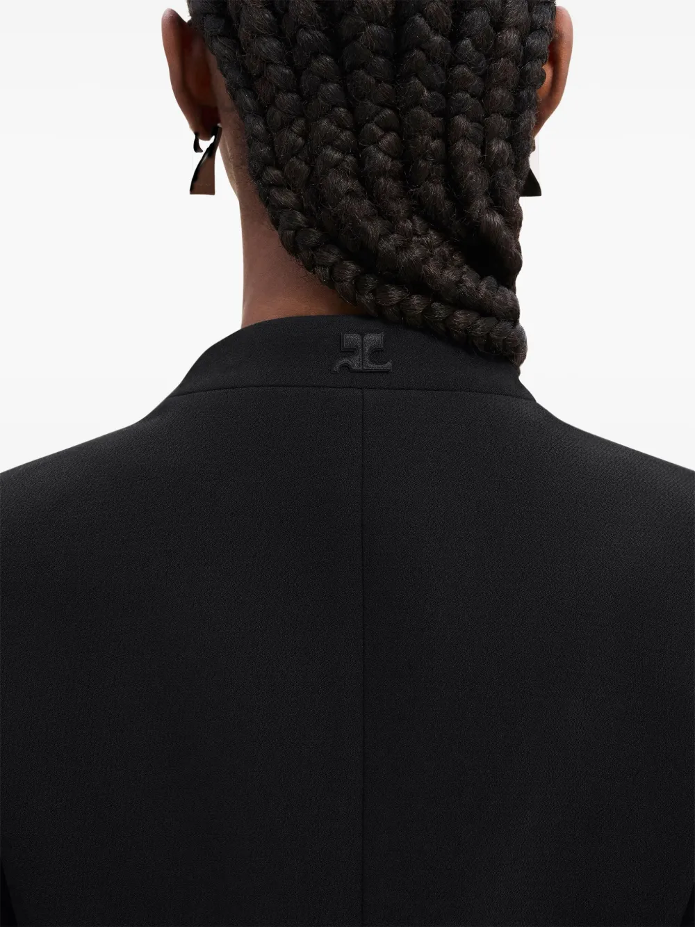 Shop Courrèges Heritage Concealed-fastening Crepe Jacket In Black