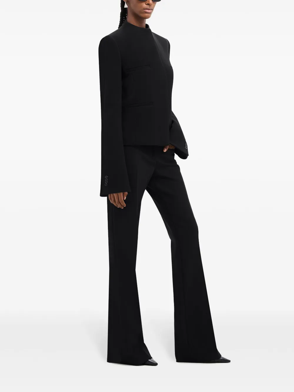 COURRÈGES HERITAGE CONCEALED-FASTENING CREPE JACKET