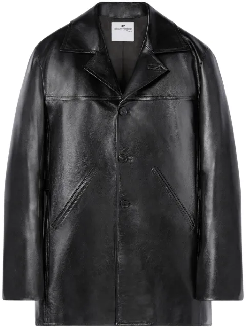 Courrèges notched-lapels tailored leather jacket 
