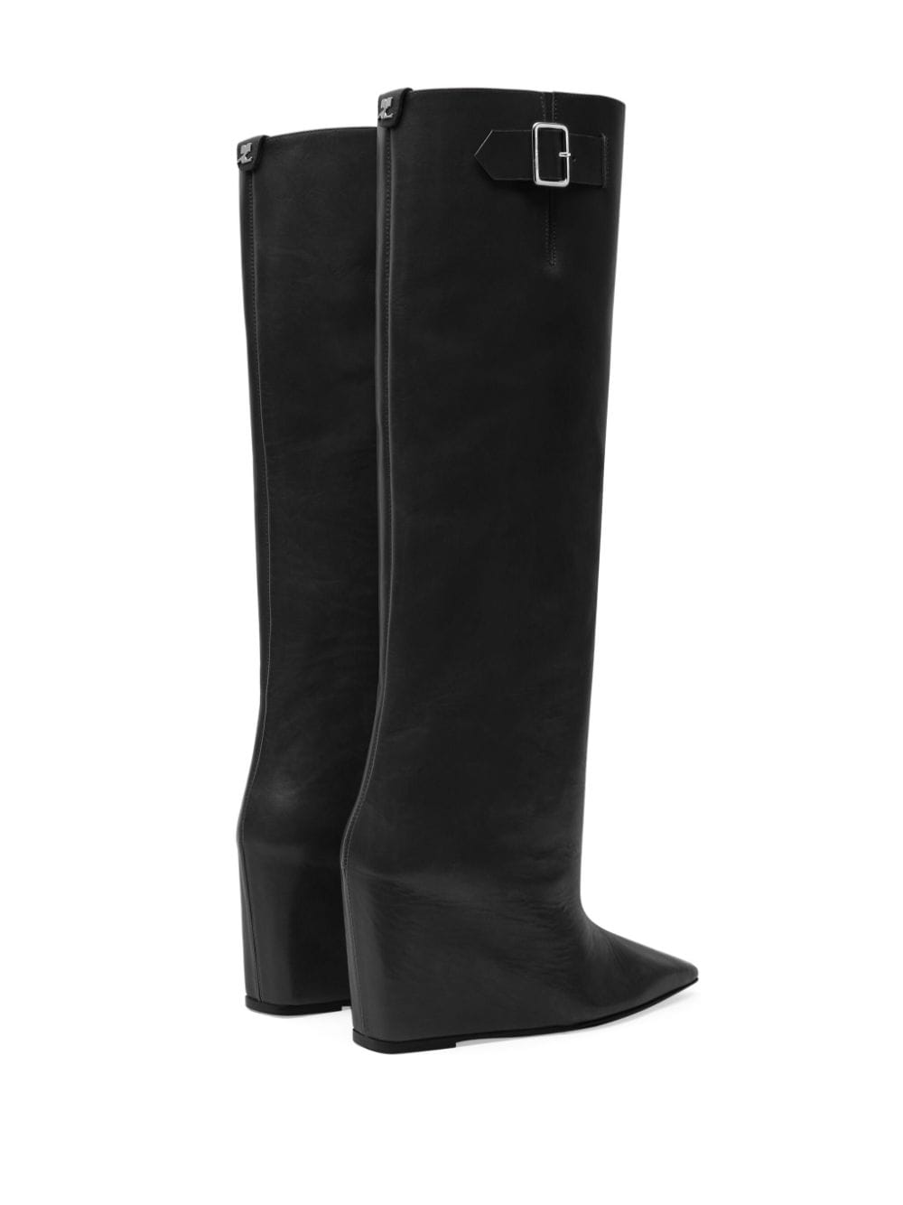 Shop Courrèges Astro Leather Boots In Schwarz