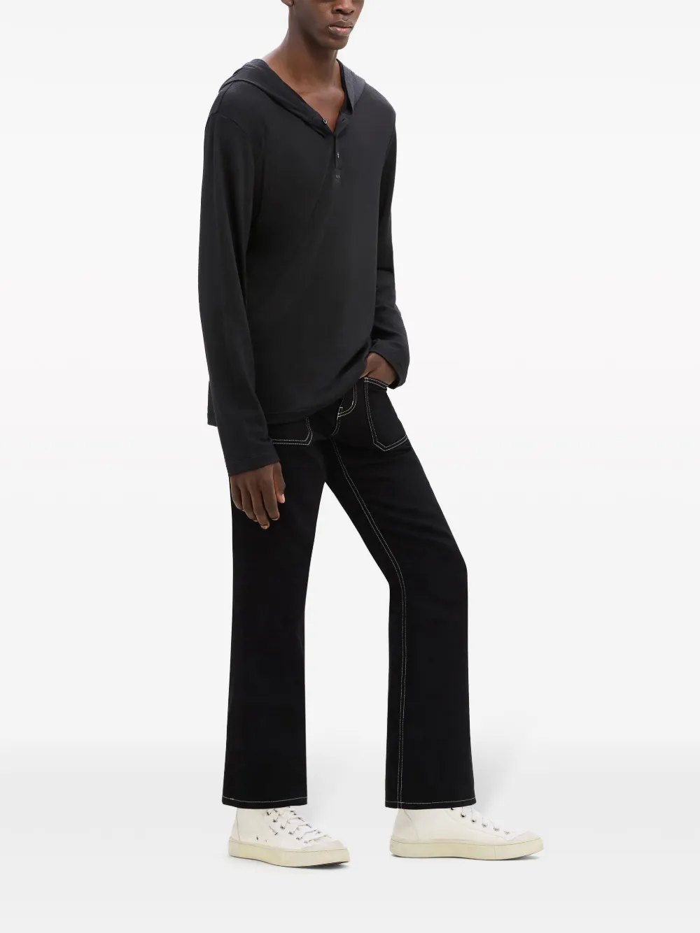 Courrèges Fijngebreide hoodie Zwart