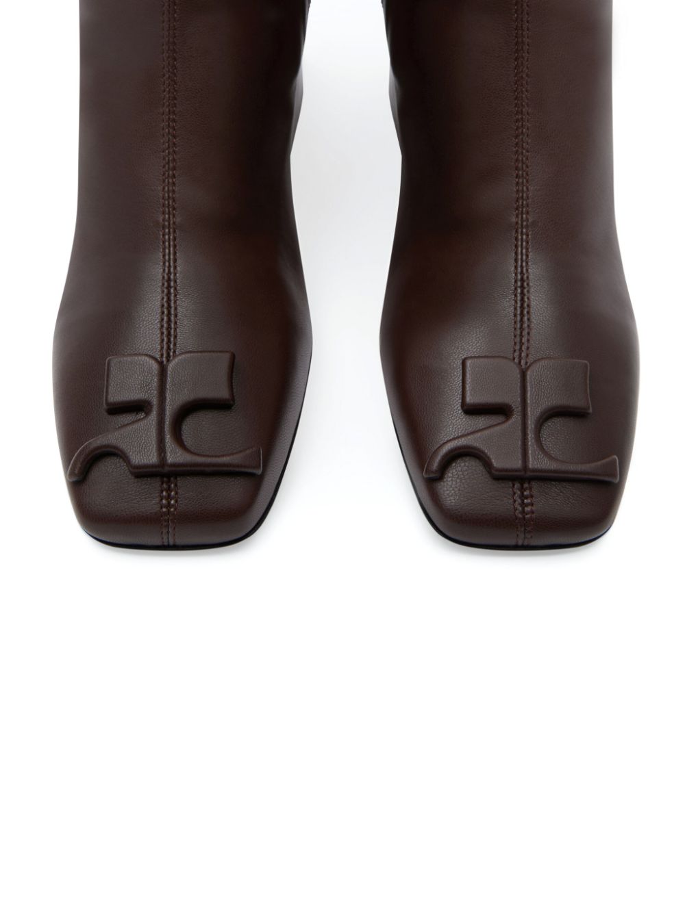 Courrèges Reedition leather boots Brown