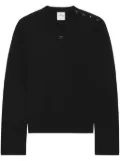 Courrèges shoulder snaps sweater - Black