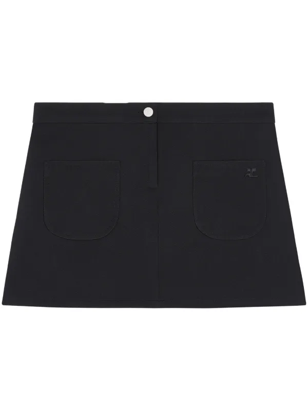 Courrèges ロゴ ミニスカート | ブラック | FARFETCH JP