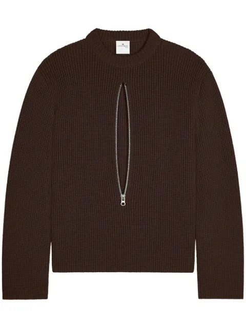 Courrèges zipped ribbed wool sweater