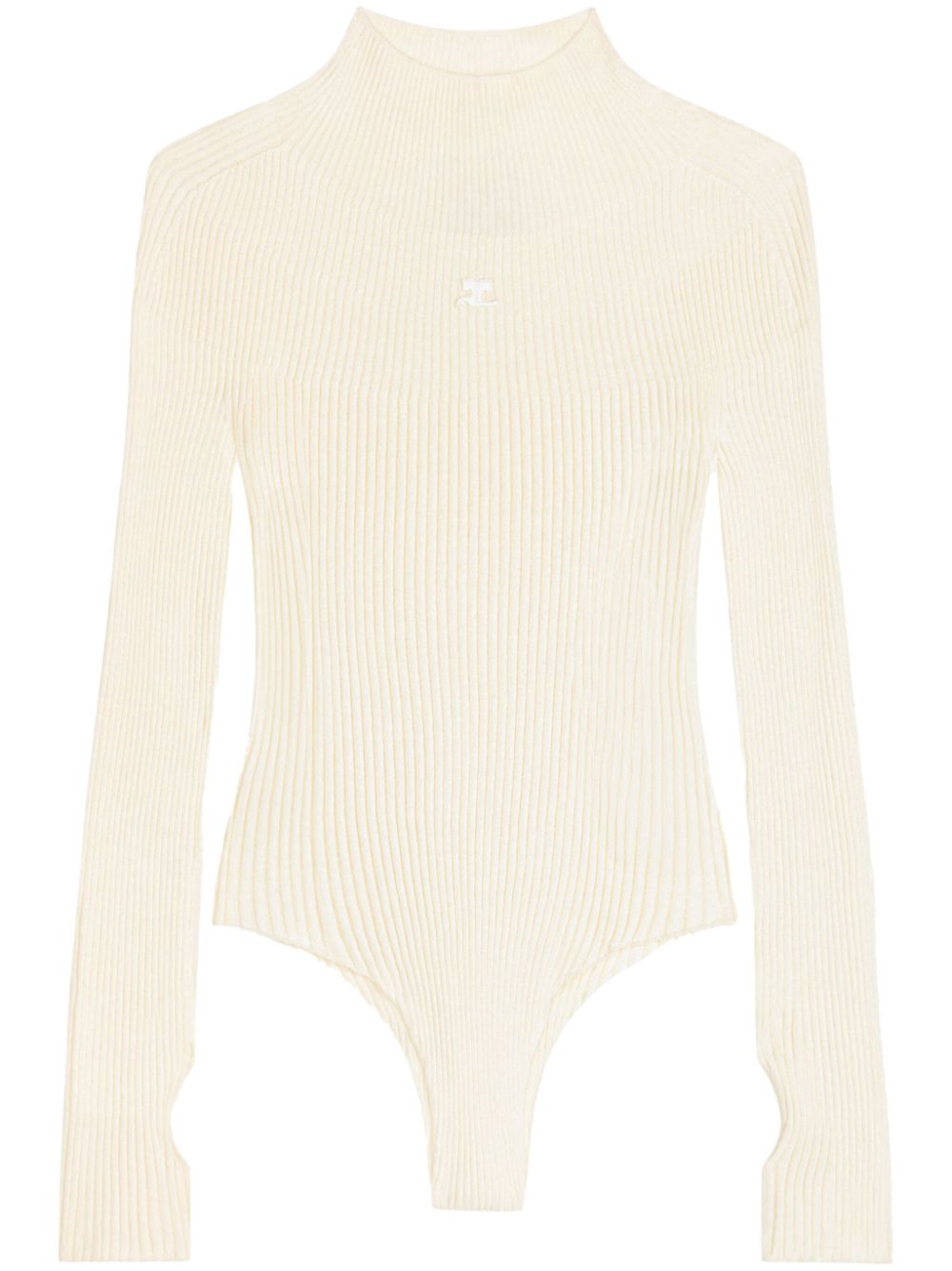 Courrèges logo-embroidered ribbed bodysuit