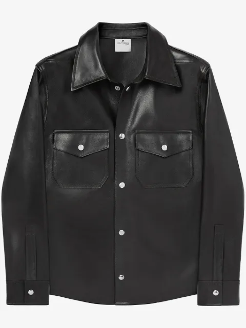 Courrèges patch pocket leather shirt