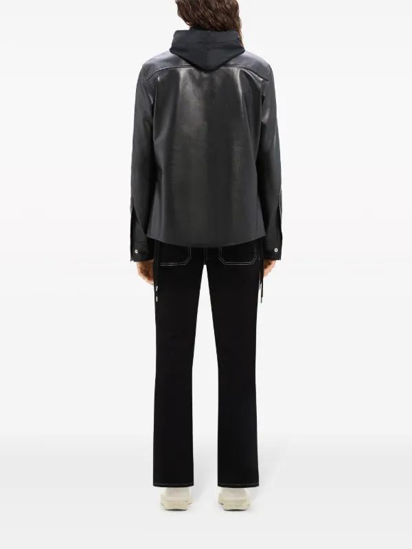 Courrèges Patch Pocket Leather Shirt | Black | FARFETCH SG