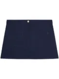 Courrèges logo-appliqué twill mini skirt - Blue