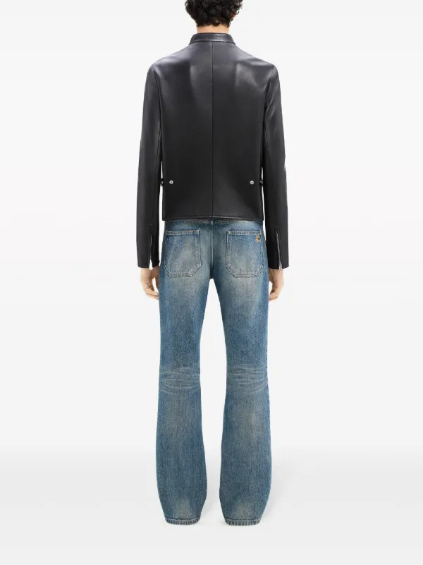 【送料&関税込】CourrA¨ges Jacket Courrèges Contrast stripe-detail Leather Jacket | Black