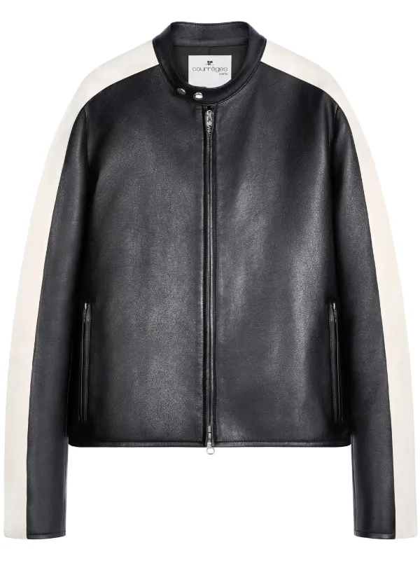 【関税&送料込】Courreges Jackets Black ZIPPED LEATHER JACKET - courrèges