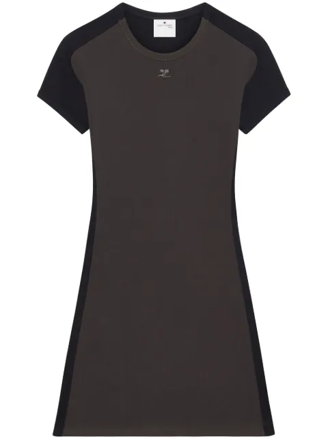 Courrèges contrast-frame cotton mini dress