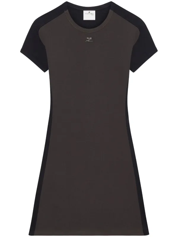 Courreges★コントラスト ミニドレス Courrèges コントラストトリム ミニドレス | グレー | FARFETCH JP