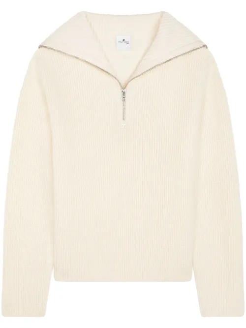 Hoodie à bords nervurés - Courrèges - Modalova