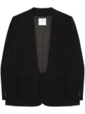 Courrèges logo-patch wool blazer - Black
