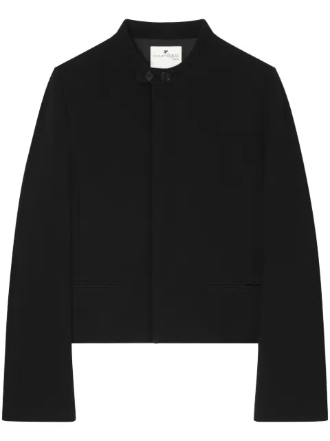 Courrèges logo-patch crepe jacket