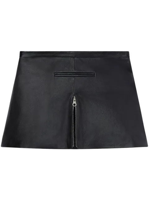 Courrèges zip-detail leather miniskirt