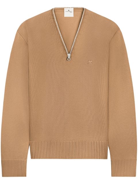 Courrèges zip-detailing wool sweater