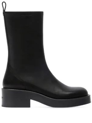 Courreges クレージュ /60mm ロゴプレートレザーブーツ Boots Men - courrèges (クレージュ)