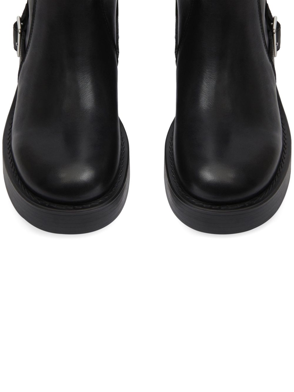 Courrèges Rider leather boots Black