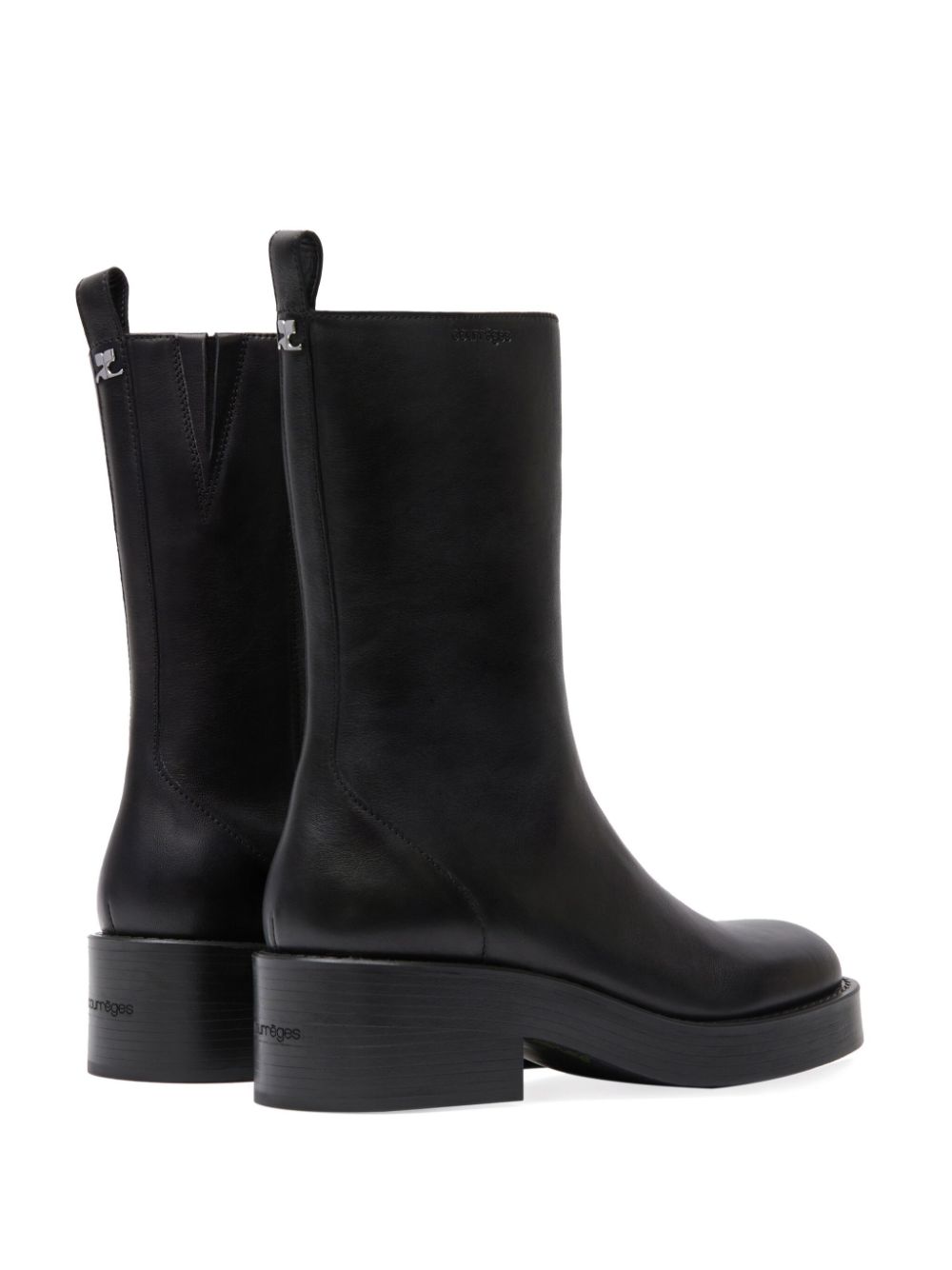 Courrèges Rider leather boots Black