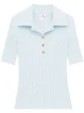 Courrèges Signature ribbed polo top - Blue