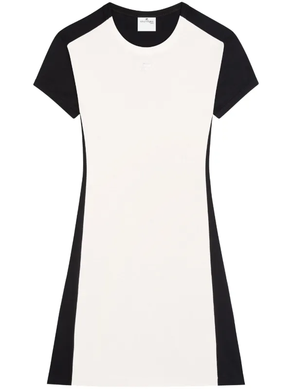 Courreges★コントラスト ミニドレス Courrègesのブルー Holistic コントラスト ミニワンピースがセール中