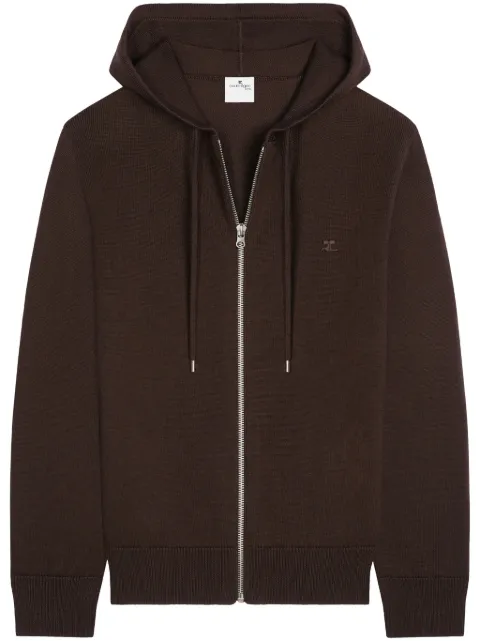 Courrèges zipped wool hoodie