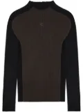 Courrèges logo-embroidered ribbed-knit jumper - Black