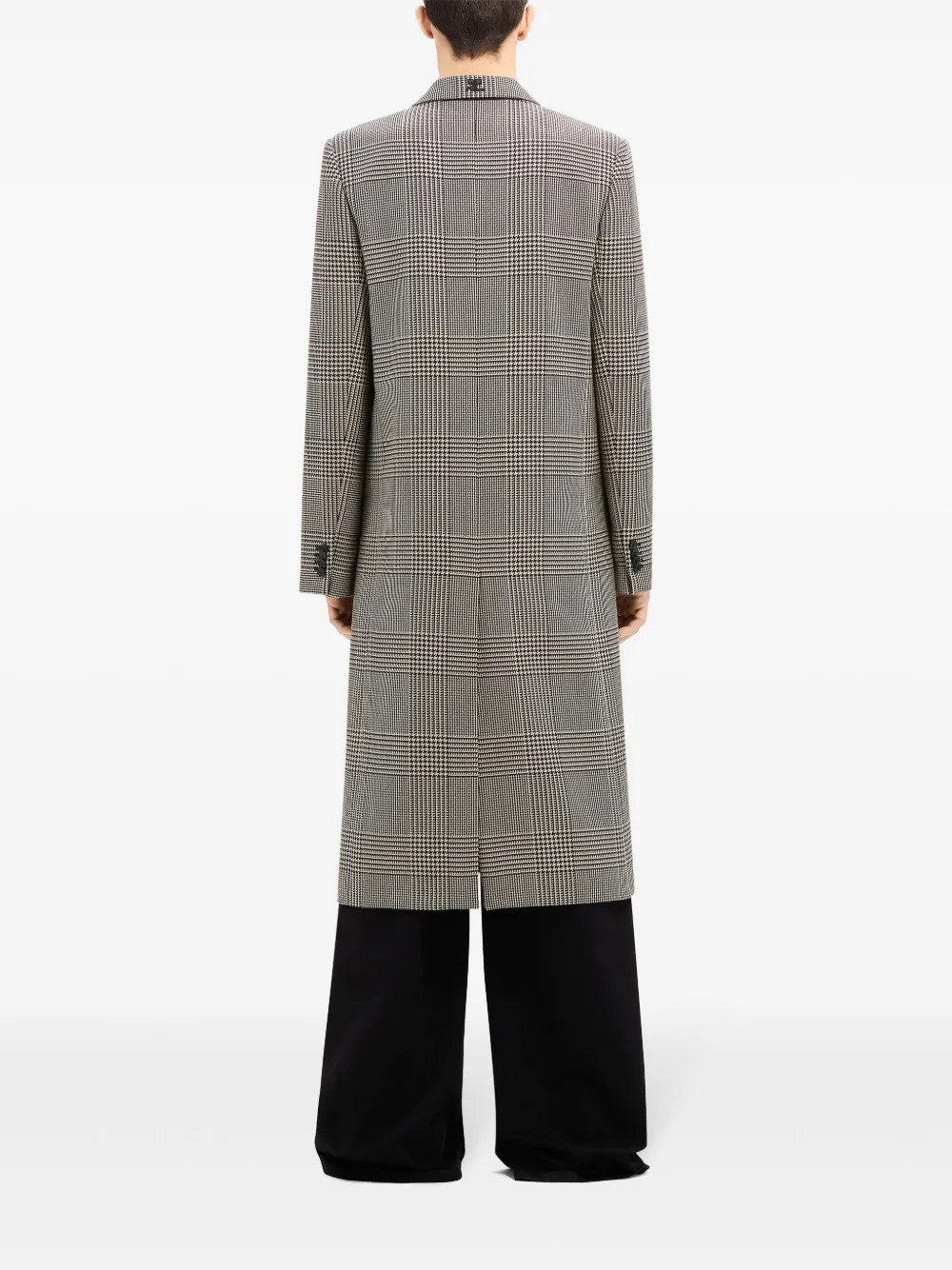 Courrèges Prince Of Wales-pattern Single-breasted Coat In Black