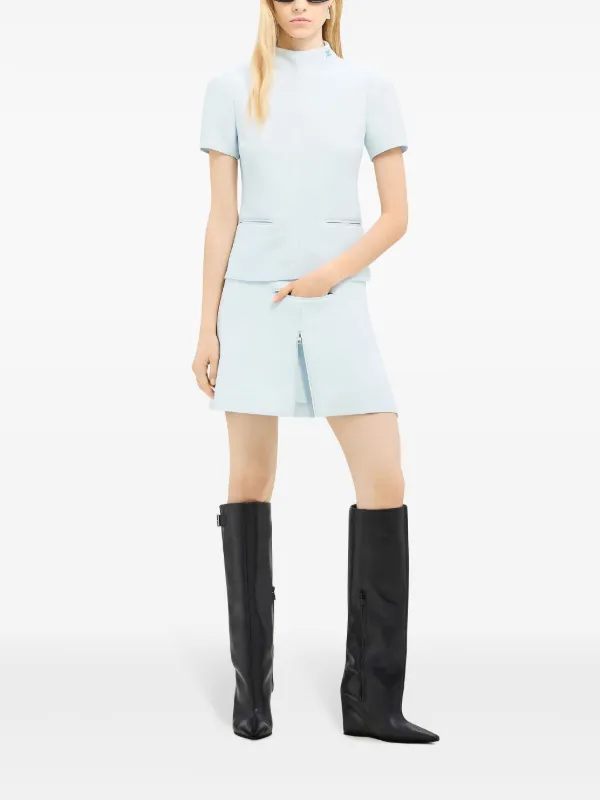 COURREGES クレシュ ヒニル トラヘス ミニスカト 【関税込】 Courrèges zip-detail Twill Miniskirt | Blue | FARFETCH GE
