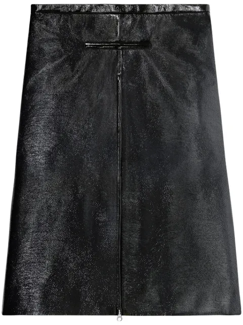 Courrèges zip-detail coated midi skirt