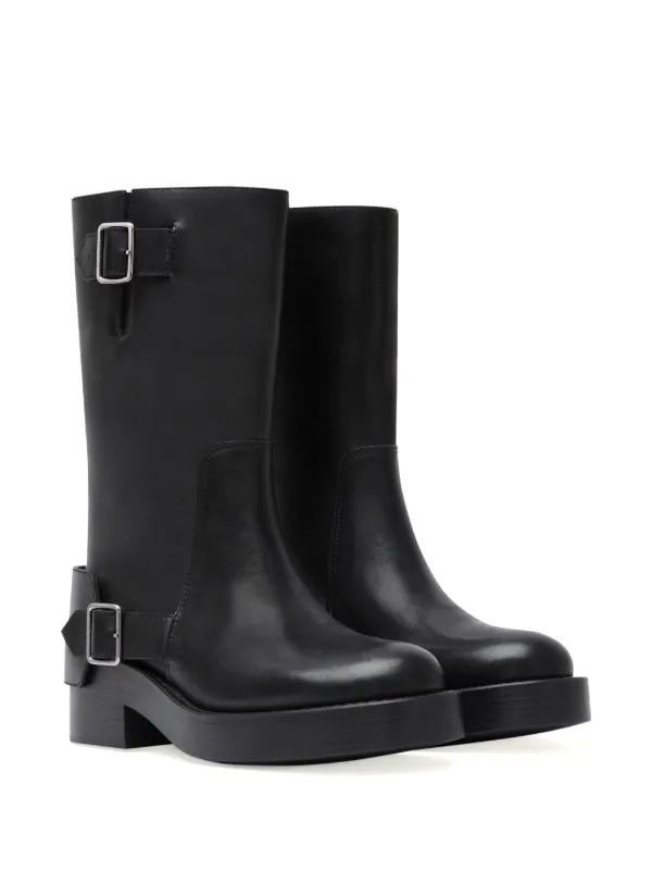 Courrèges Americana Leather Boots | Black | FARFETCH