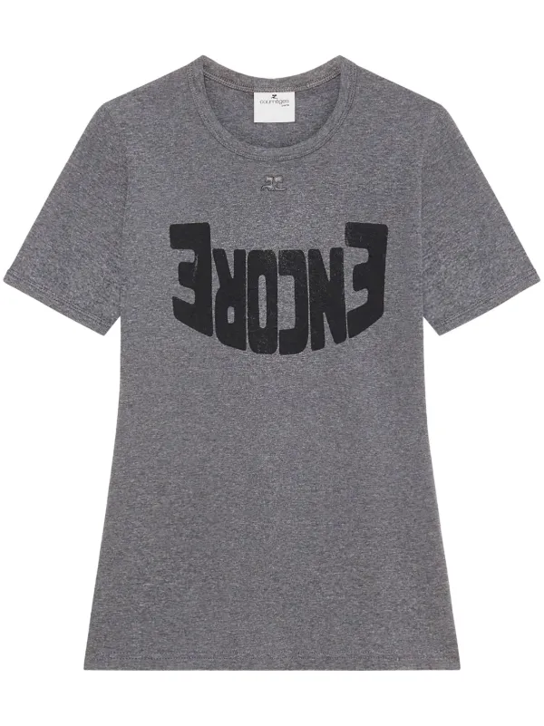 【関税込み】Courreges グレー フィット プリントTシャツ Courrèges Encore Tシャツ | グレー | FARFETCH JP