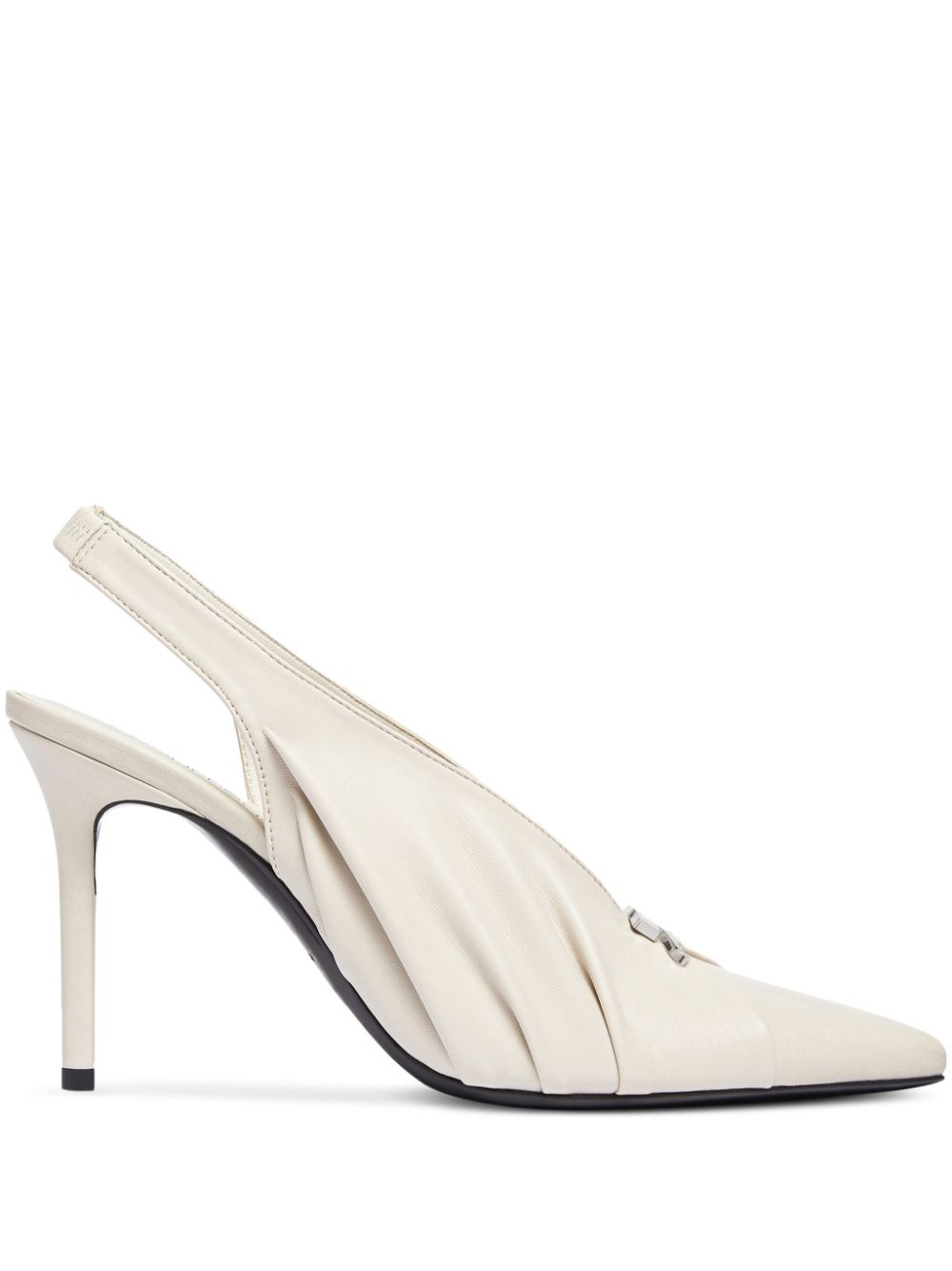 Courrèges draped faux leather slingbacks White