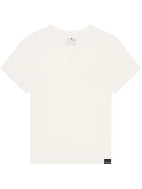 Courrèges logo-embroidered cotton T-shirt 