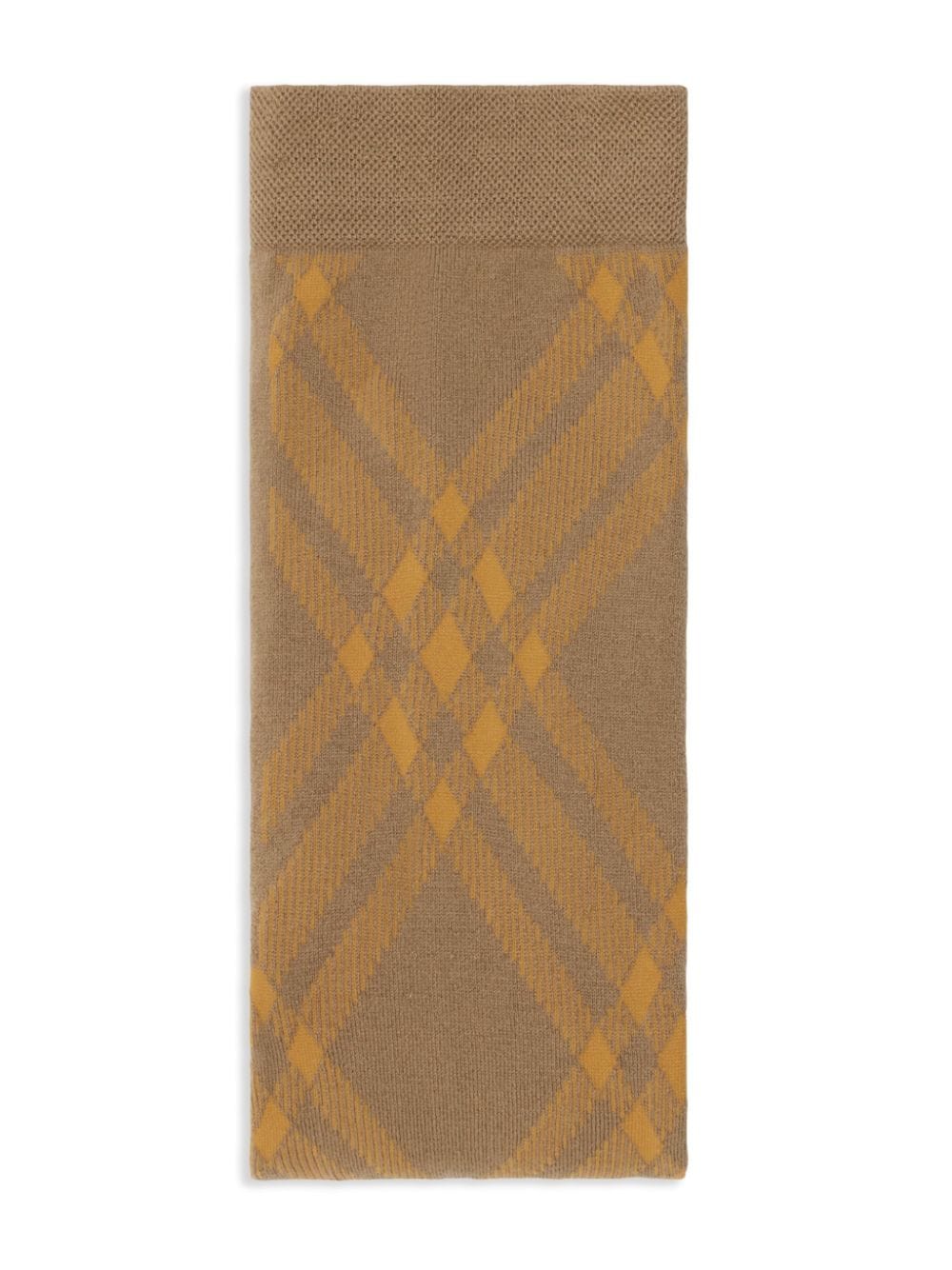 Shop Burberry Check-pattern Wool-blend Tights In Neutrals