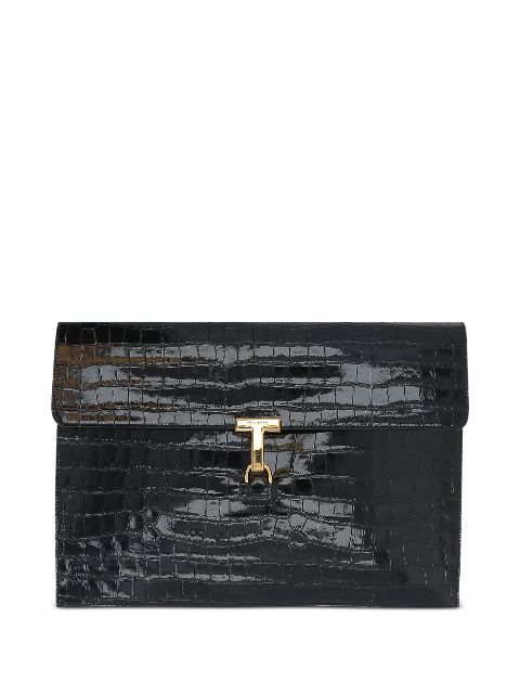 TOM FORD pochette à effet peau de crocodile