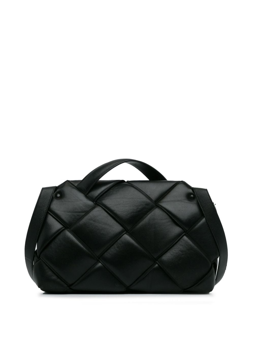 Pre-owned Bottega Veneta Maxi Intrecciato Padded Leather 斜挎包（2012-2023年典藏款） In Black