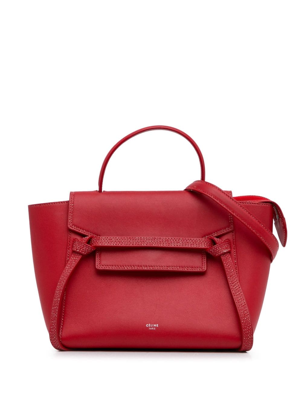 Pre-owned Celine 2017 Mini Belt Bag Satchel In Red