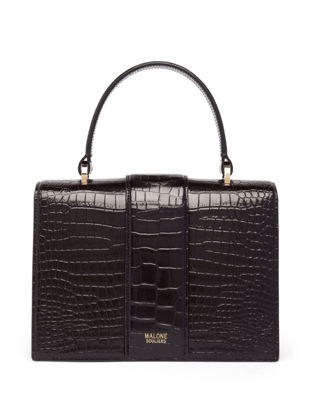 Shop Malone Souliers Audrey Croc-embossed Tote Bag In Black