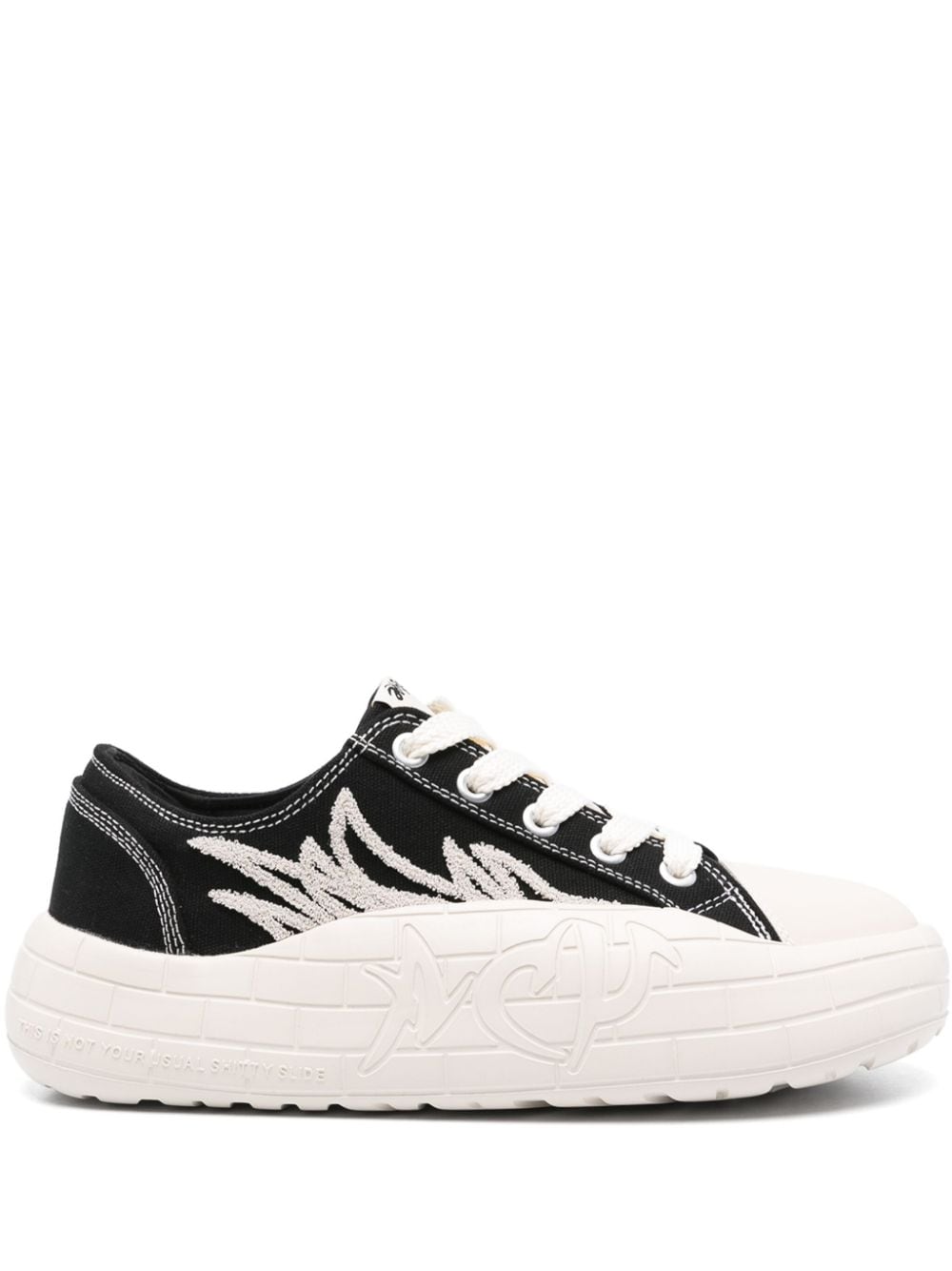 ACUPUNCTURE 1993 contrast-stitching twill sneakers Black