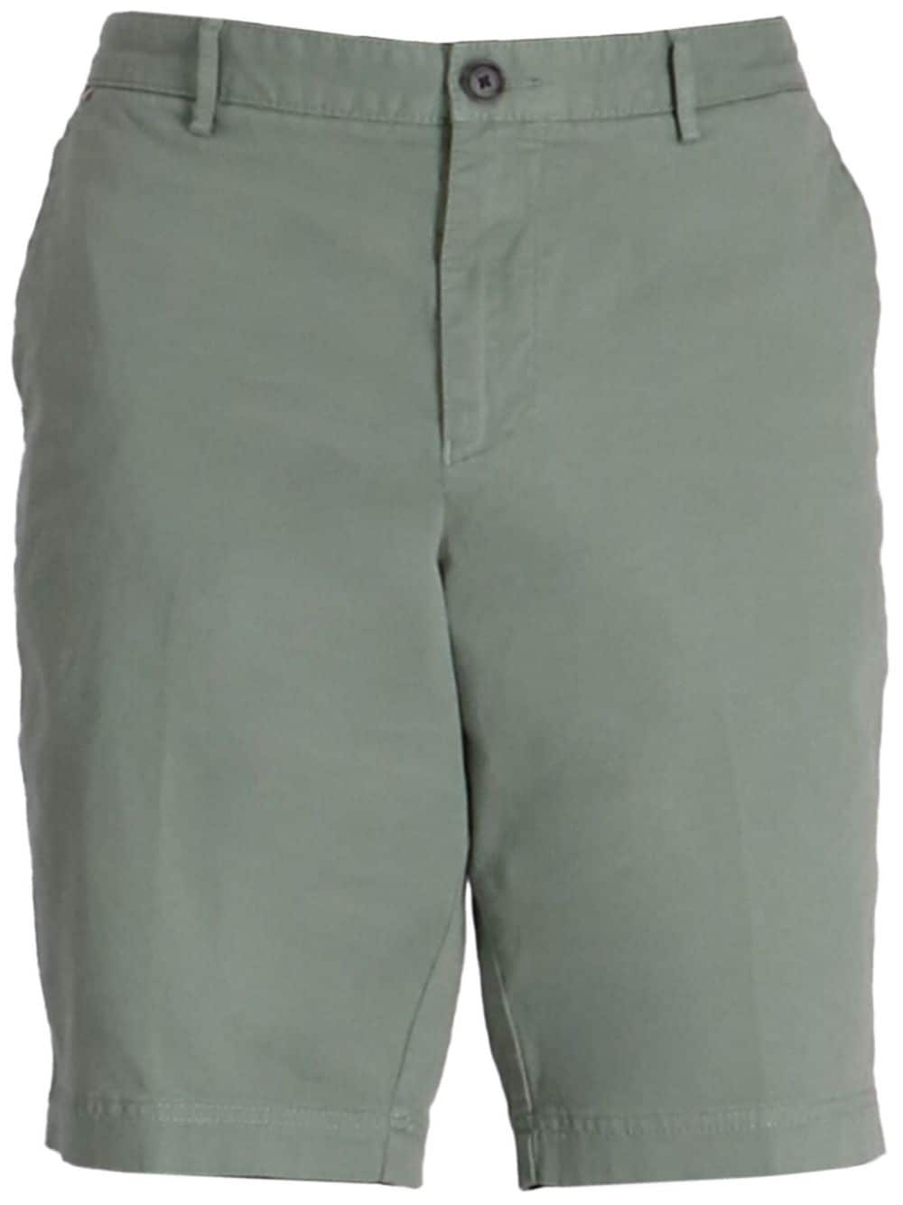 Hugo Boss Mid-rise Cotton Chino Shorts In Green