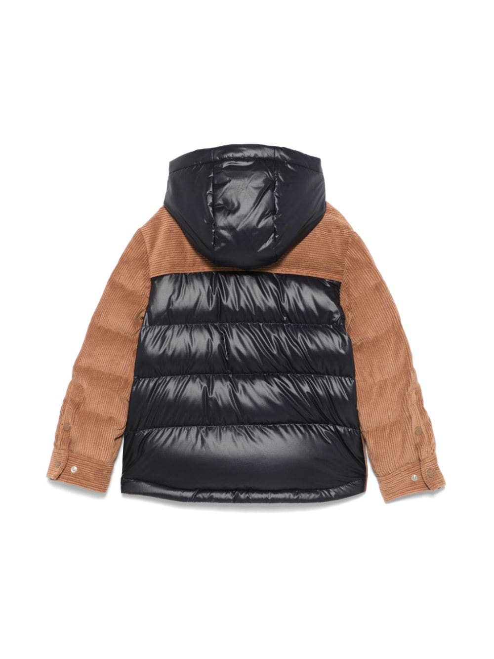 Moncler Enfant Donsjack met colourblocking Bruin