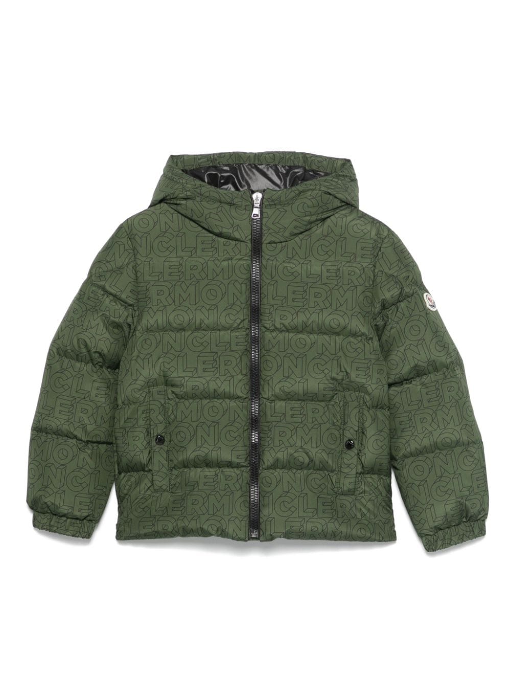 Moncler Enfant Donsjack met logoprint Groen